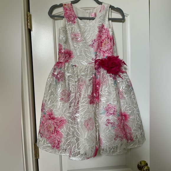 Zoe LTD White and Pink Floral Dress Girls 14 - Picture 1 of 5